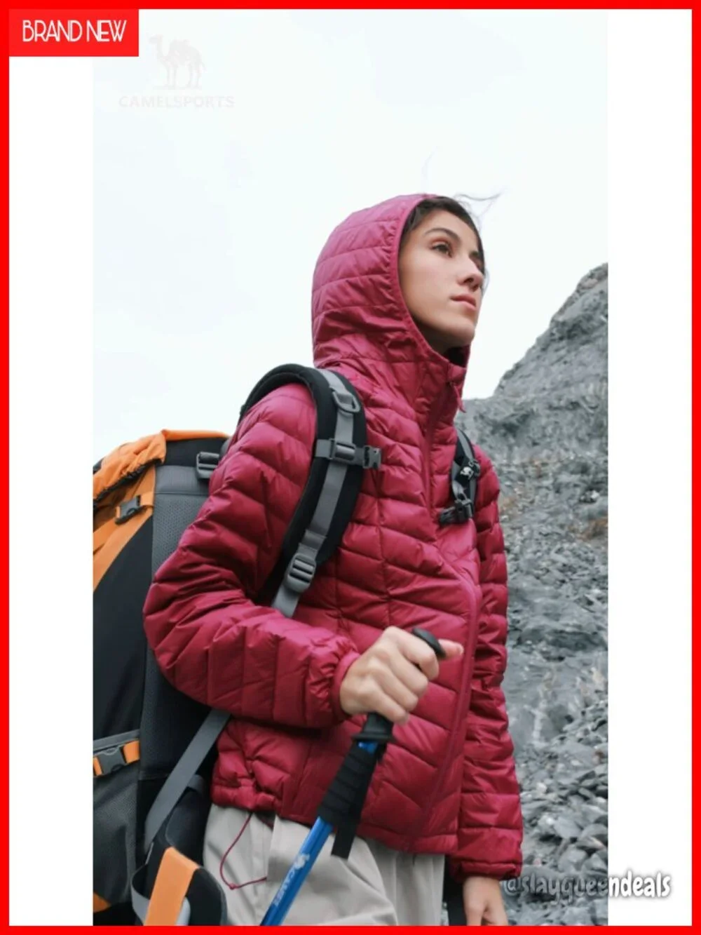 Women's Lightweight Packable Down Puffer Coat with Hood, Windproof, Water